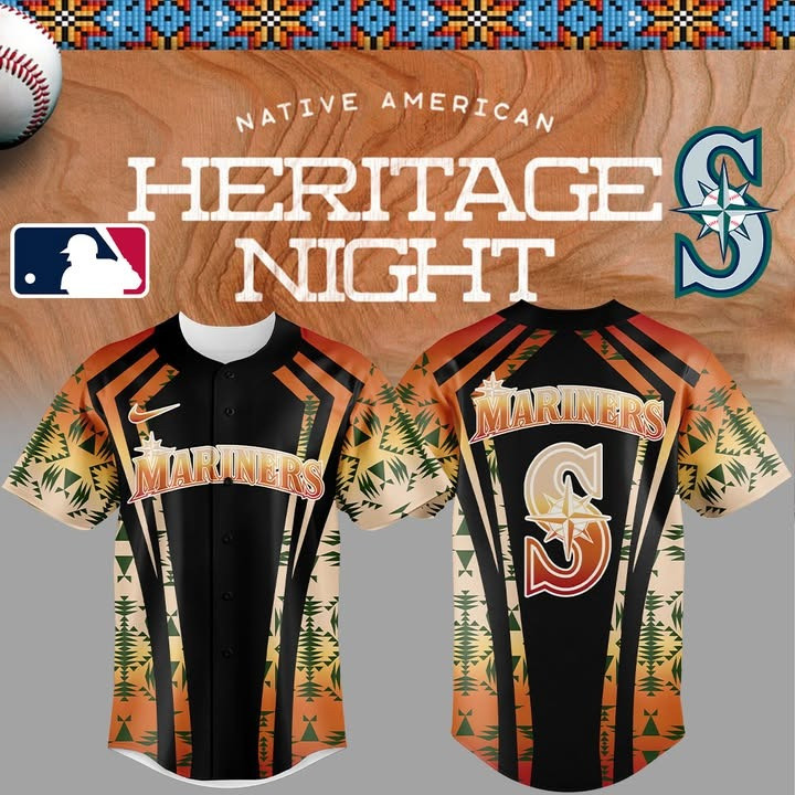 Seattle Mariners Native American Heritage Jersey MLB Merch Native Pride Father's Day Gifts