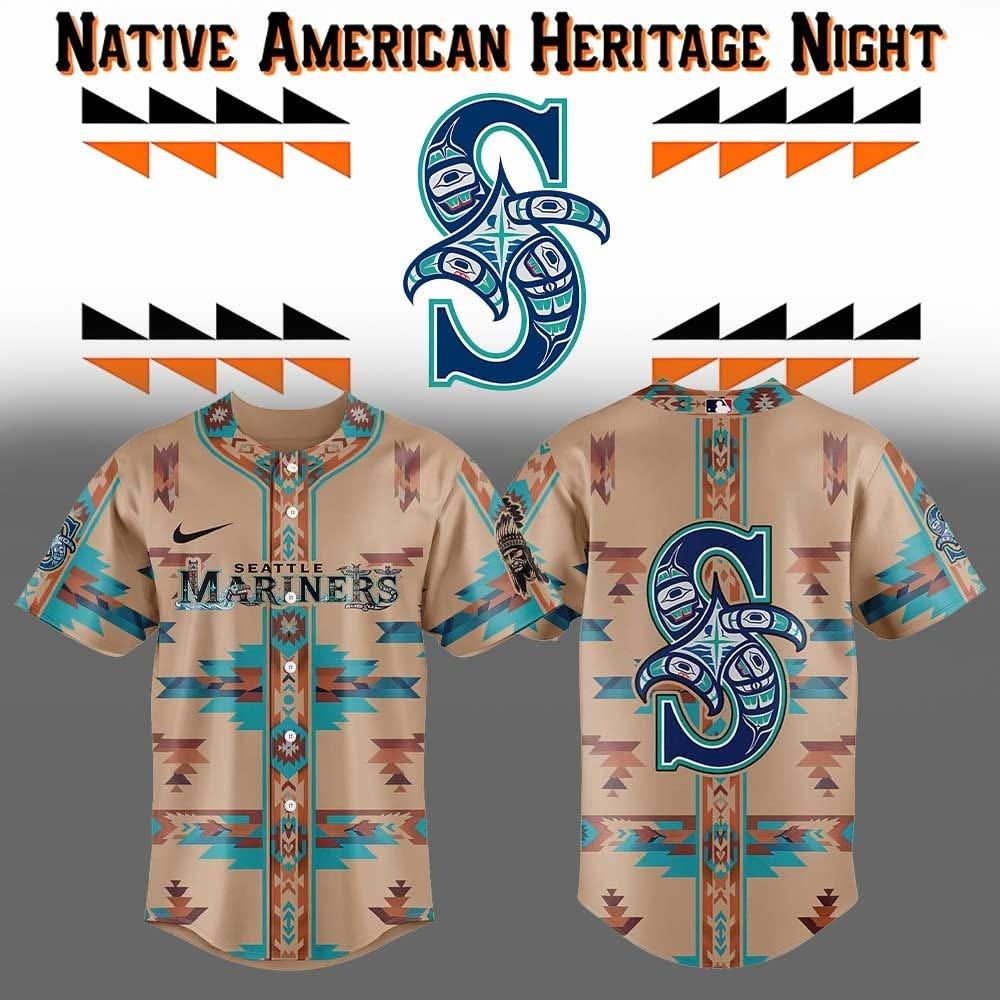 Seattle Mariners Native American Heritage Jersey MLB Merch Native Pride Merchandise Gifts