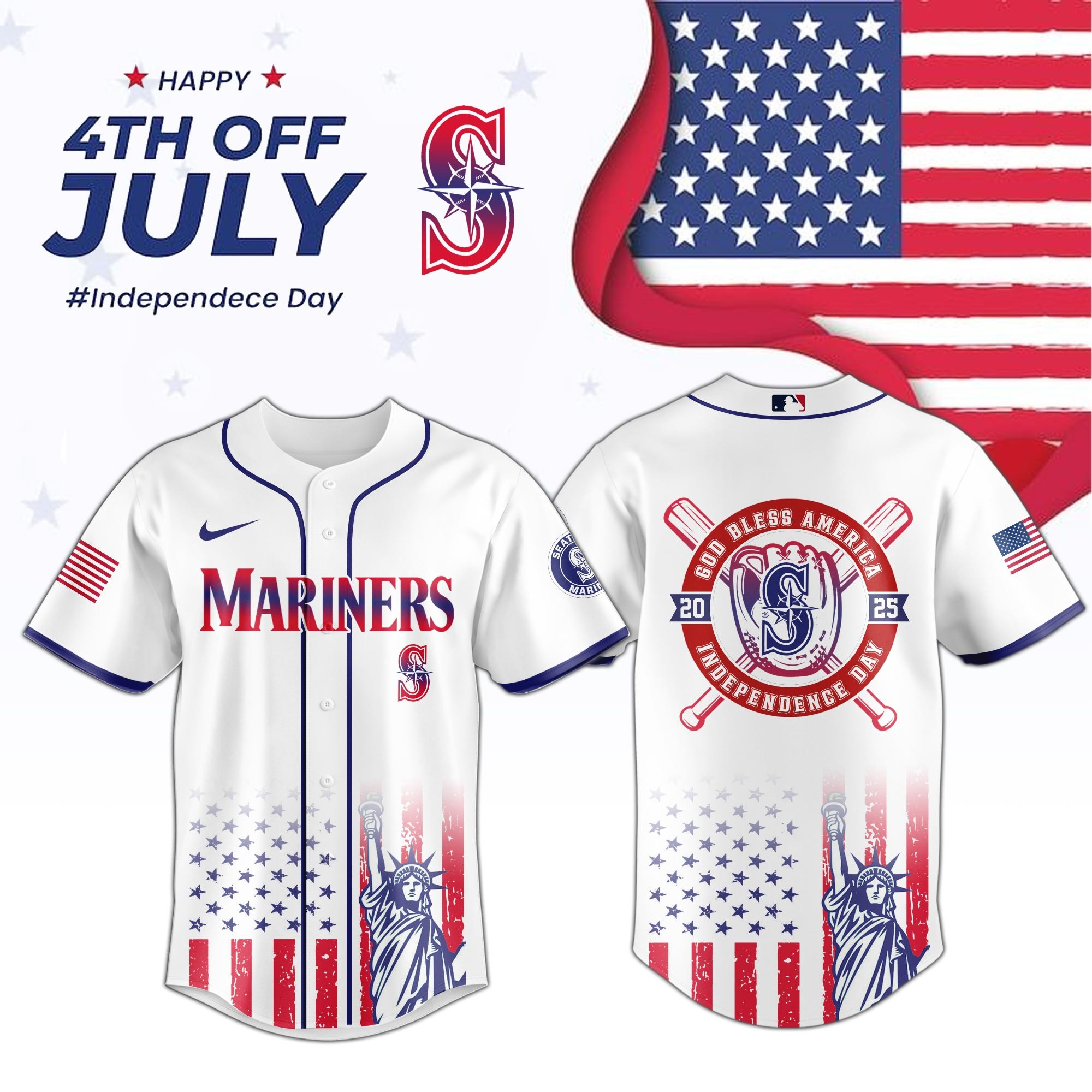 Seattle Mariners Special Independence Day Limited Edition Jersey Best Gifts For Baseball Fans