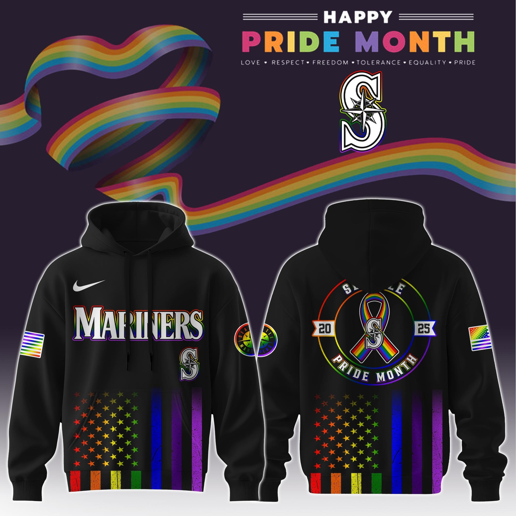 Seattle Mariners Special Pride Month Limited Edition Hoodie Baseball Lover Gift Ideas