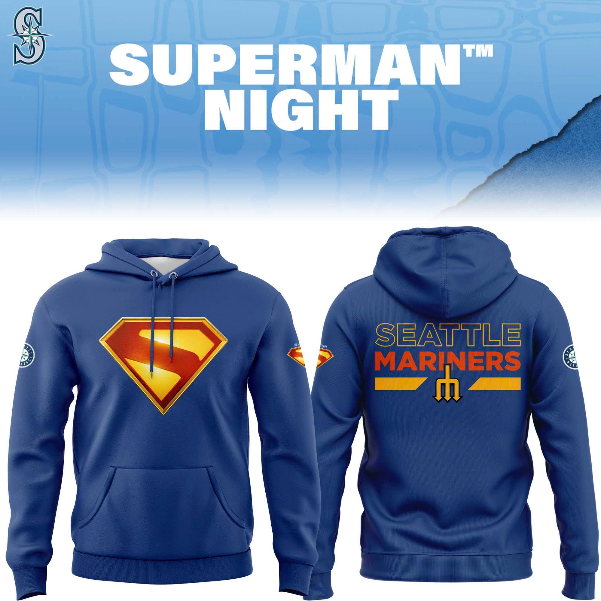 Seattle Mariners Superman Night Hoodie Gifts For Baseball Fans