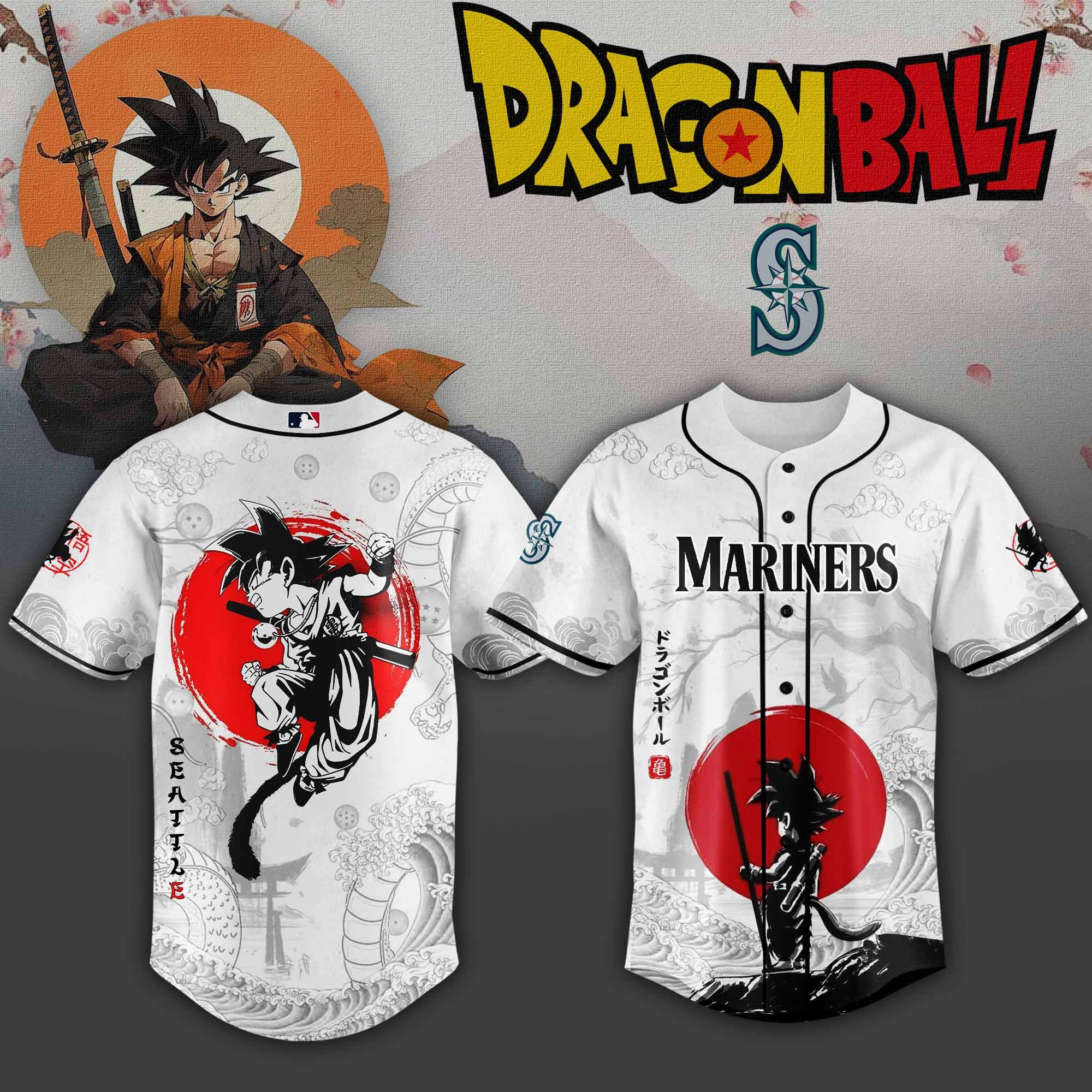 Seattle Mariners x Dragon Ball 2025 Japan Jersey Best MLB Gifts For Marines Baseball Lovers