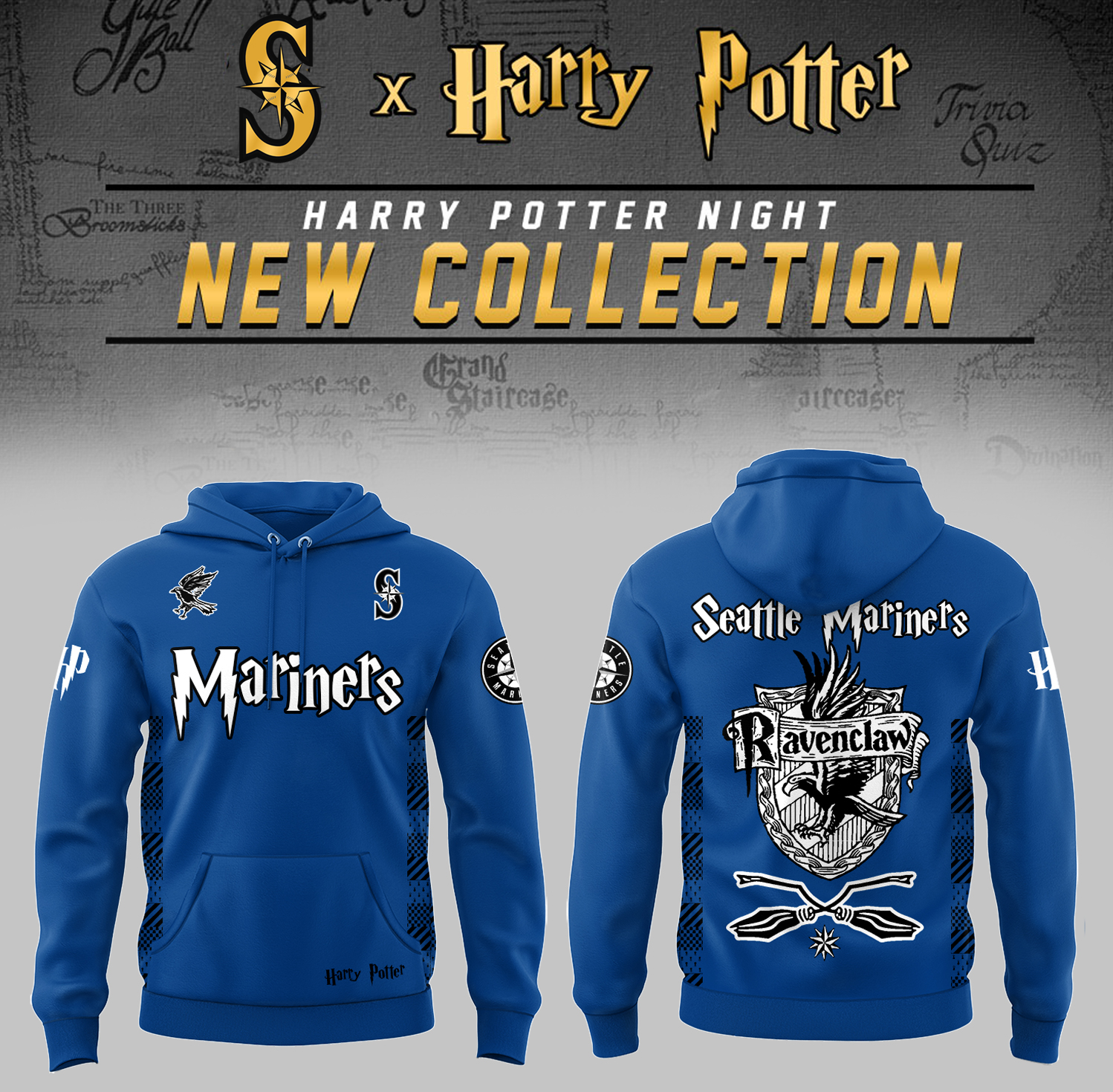 Seattle Mariners x Harry Potter Night Ravenclaw House Hoodie Baseball Father's Day Gifts
