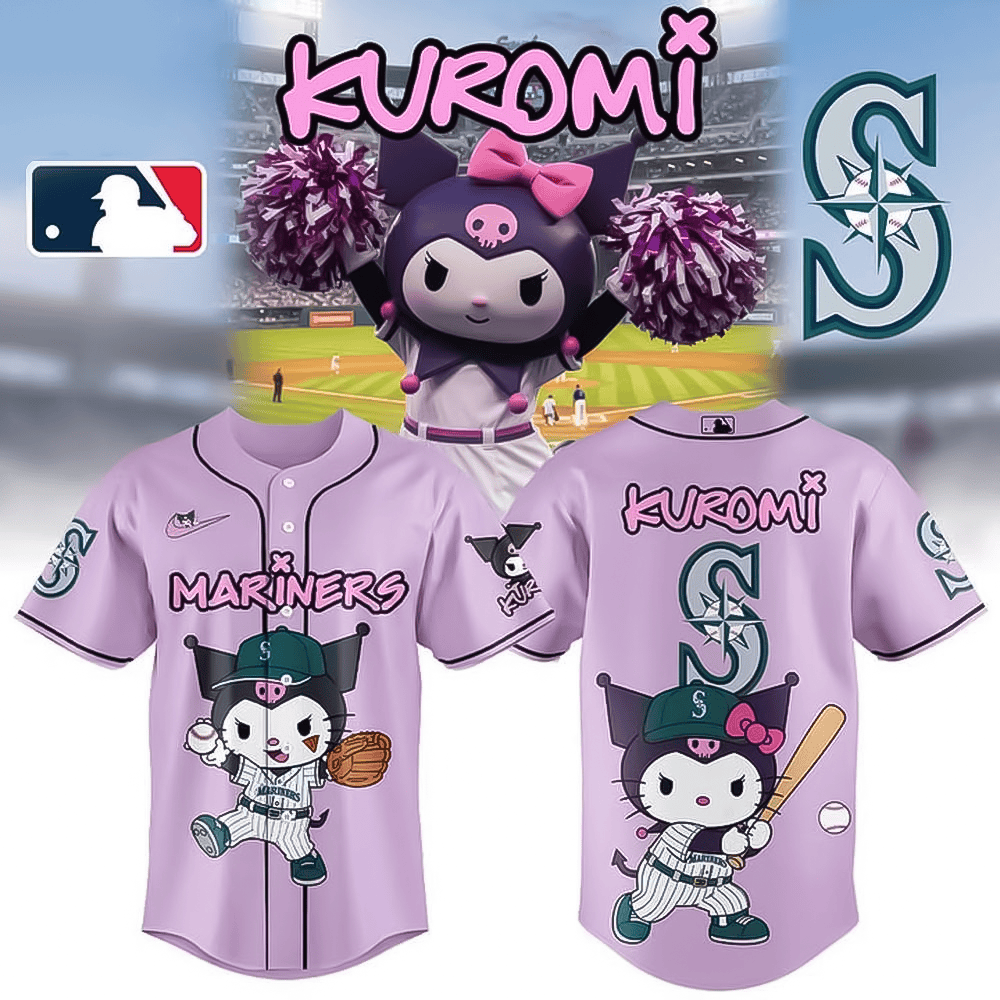 Seattle Mariners x Kuromi Limited Edition Baseball Jersey Gifts For Boyfriend
