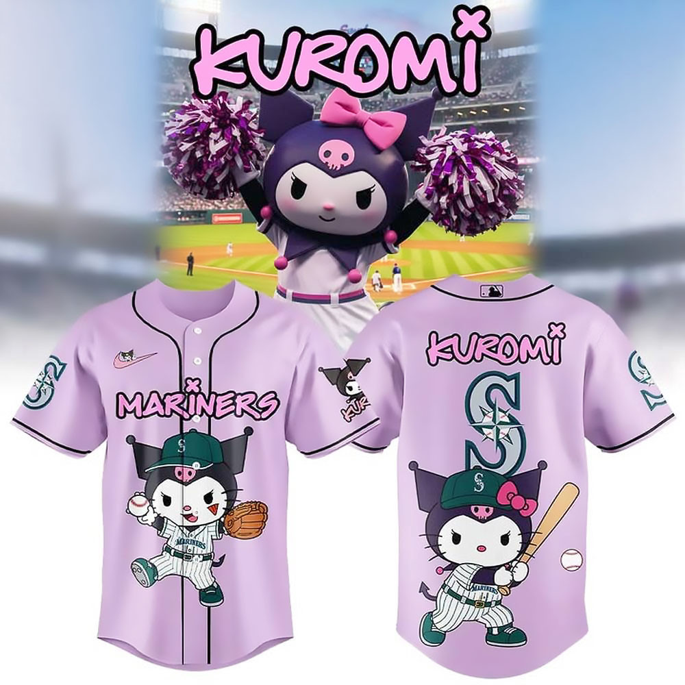 Seattle Mariners x Kuromi Limited Edition Baseball Jersey Presents For Baseball Lovers