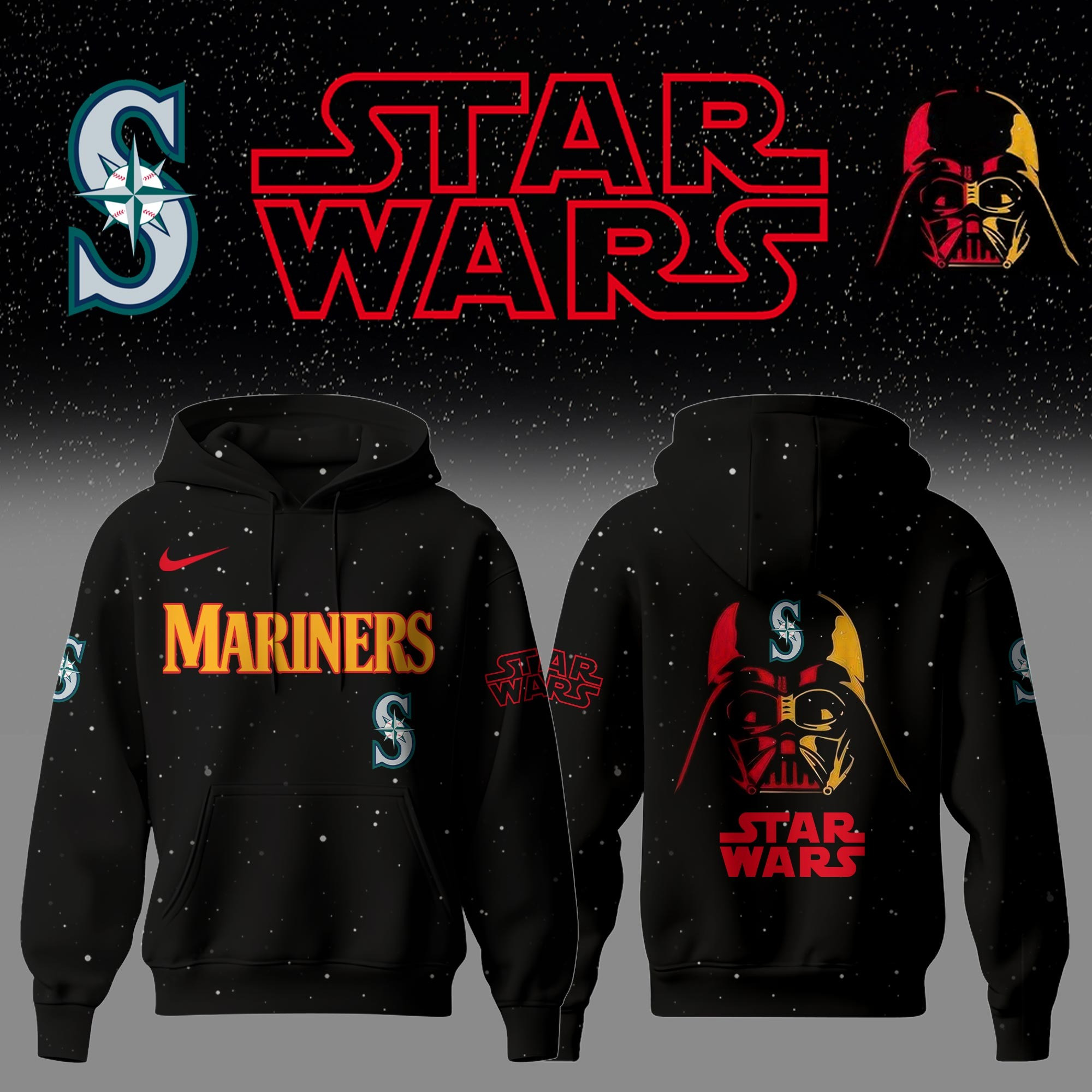 Seattle Mariners x Star Wars Night Hoodie Baseball Lover Gift Ideas