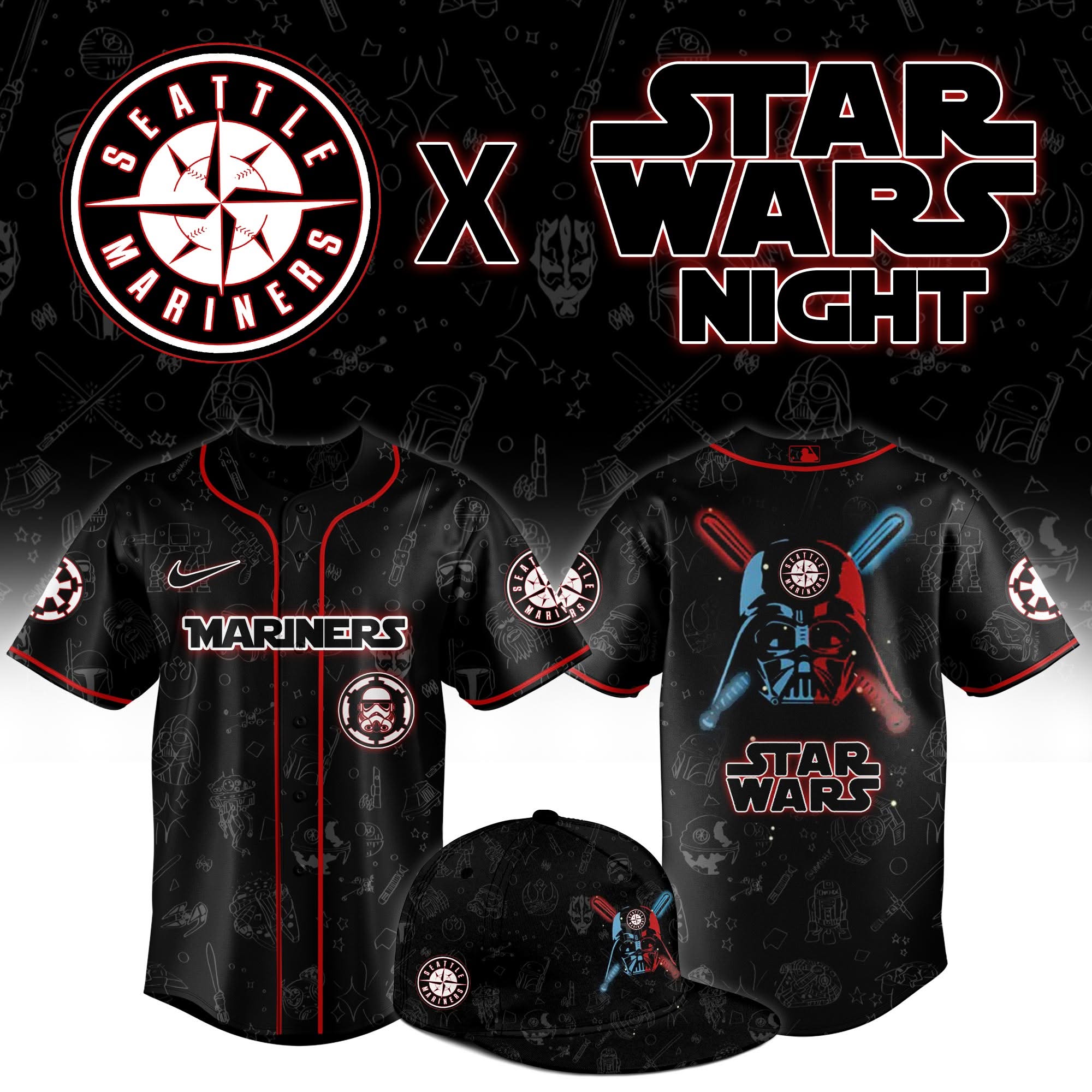 Seattle Mariners x Star Wars Night Jersey Gifts For Baseball Fans