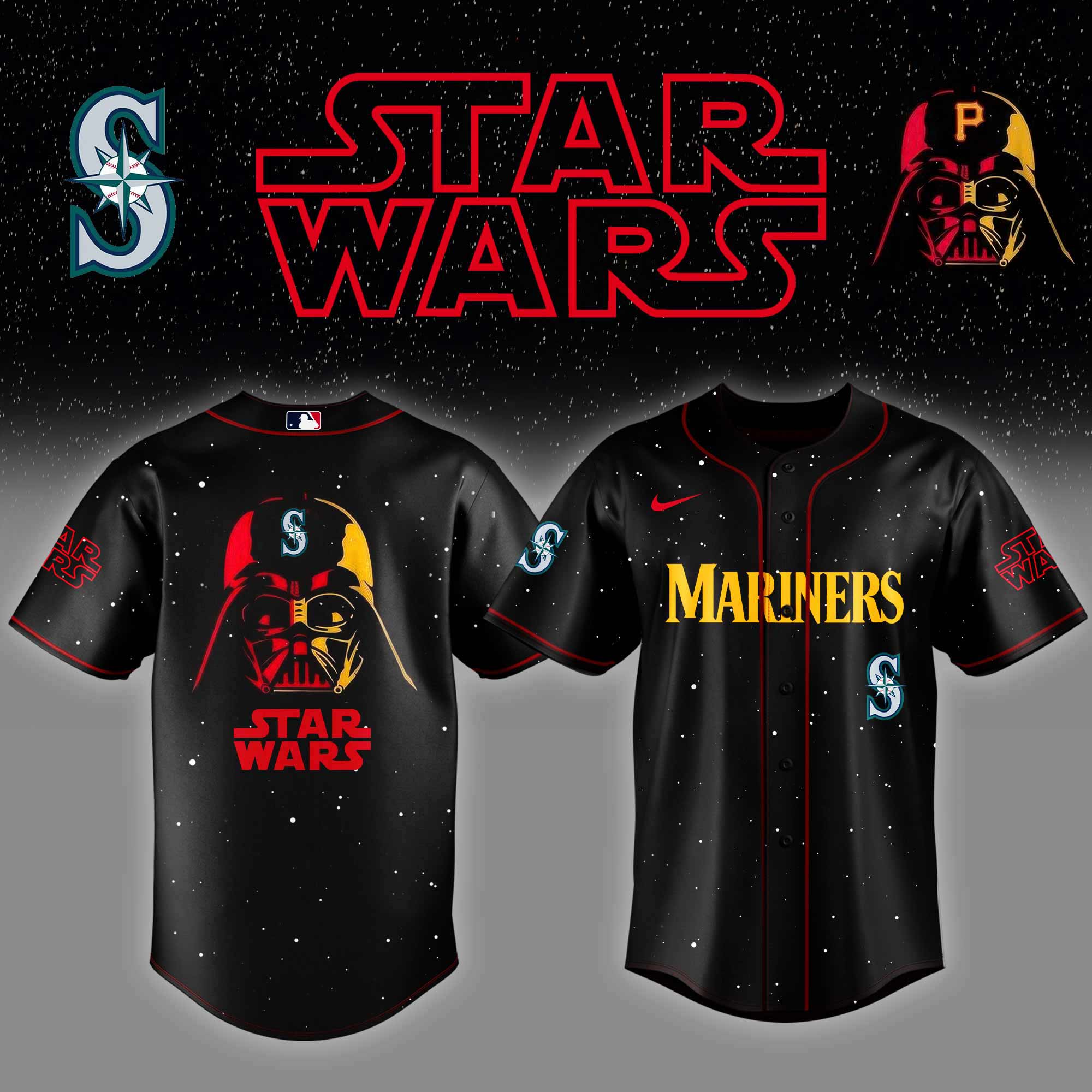 Seattle Mariners x Stars Wars Night Baseball Jersey Gifts For Baseball Players