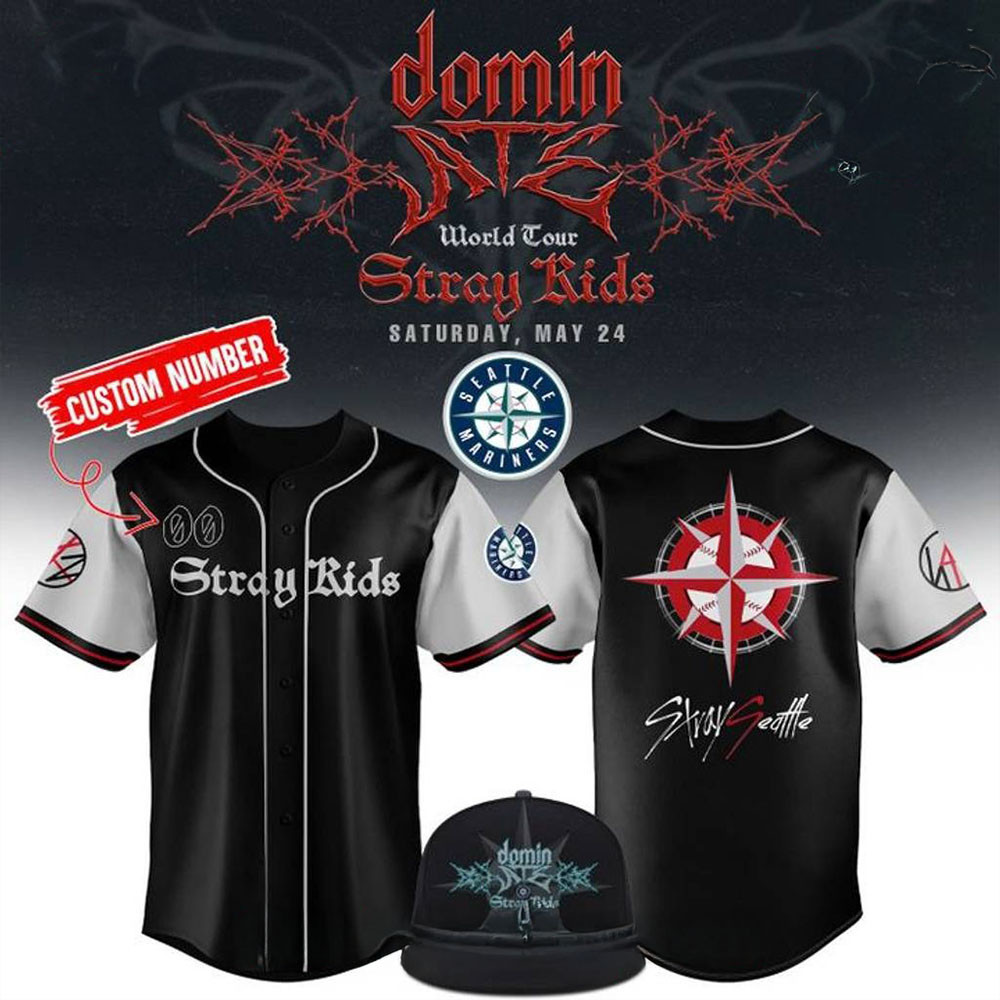 Seattle Mariners x Stray Kids 2025 Tour Special Baseball Jersey Best Music Tour Merch