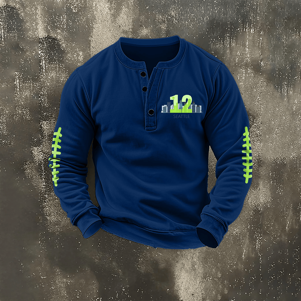 Seattle Seahawks 12 Button Long Sleeve Shirt Game Day Football Merch Best Gift For Him