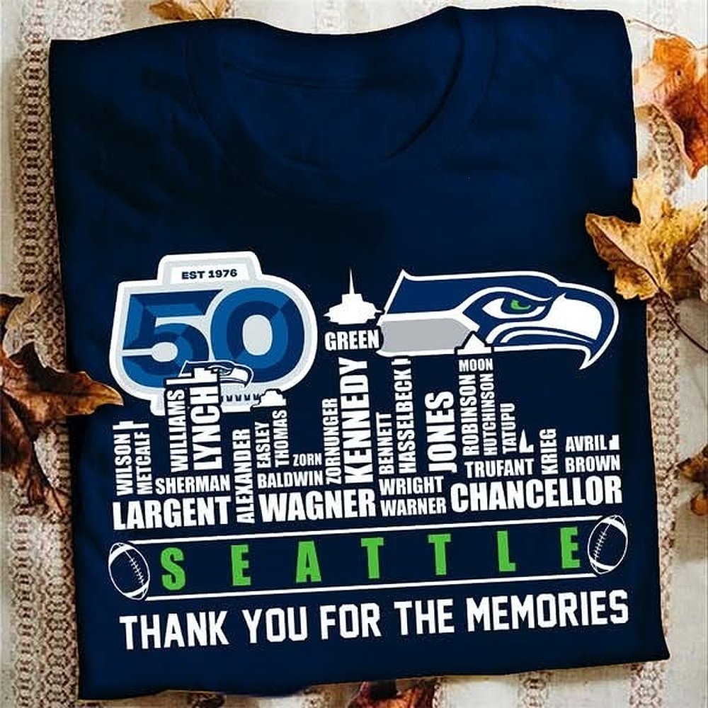 Seattle Seahawks 50th Anniversary T-Shirt Season Celebration Best Gift For Football Fans