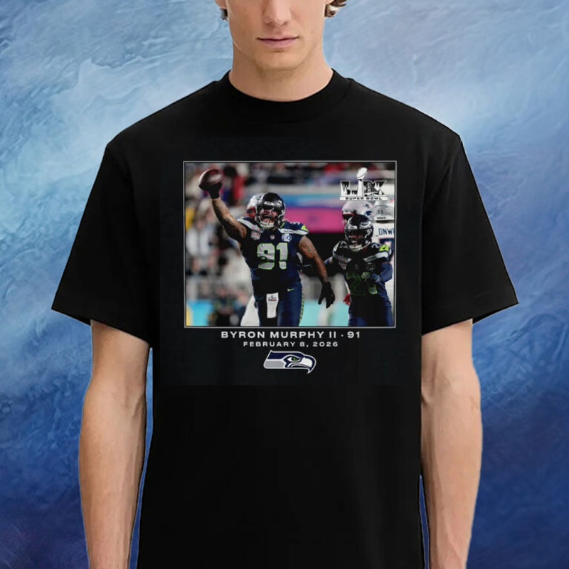 Seattle Seahawks Byron Murphy II Flash Features Super Bowl LX T-Shirt Seahawks Merch Seattle Seahawks Byron Murphy II Flash Features Super Bowl LX T-Shirt Seahawks Merch