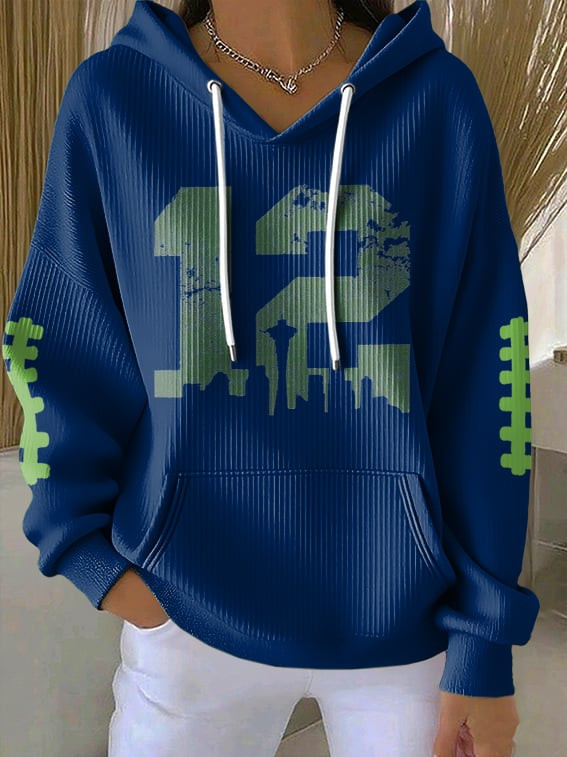 Seattle Seahawks Football Merch No 12 Hoodie Sport Themed Game Day Hooded Sweatshirt