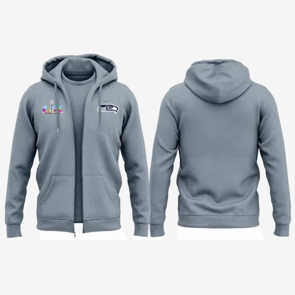 Seattle Seahawks Football Zip Hoodie Super Bowl LX Seattle Seahawks Hoodie Football Gear