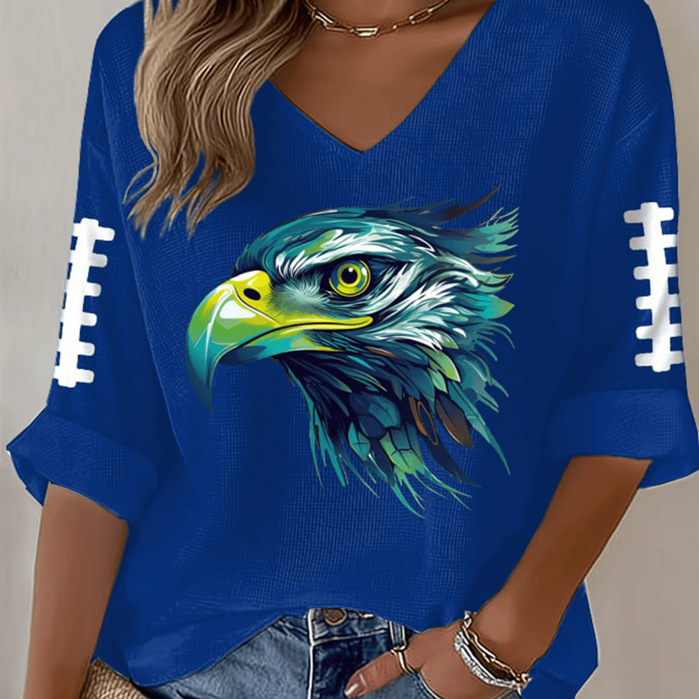 Seattle Seahawks Go Hawks V-Neck Long Sleeve Shirt Football Clothing Seattle Seahawks Presents