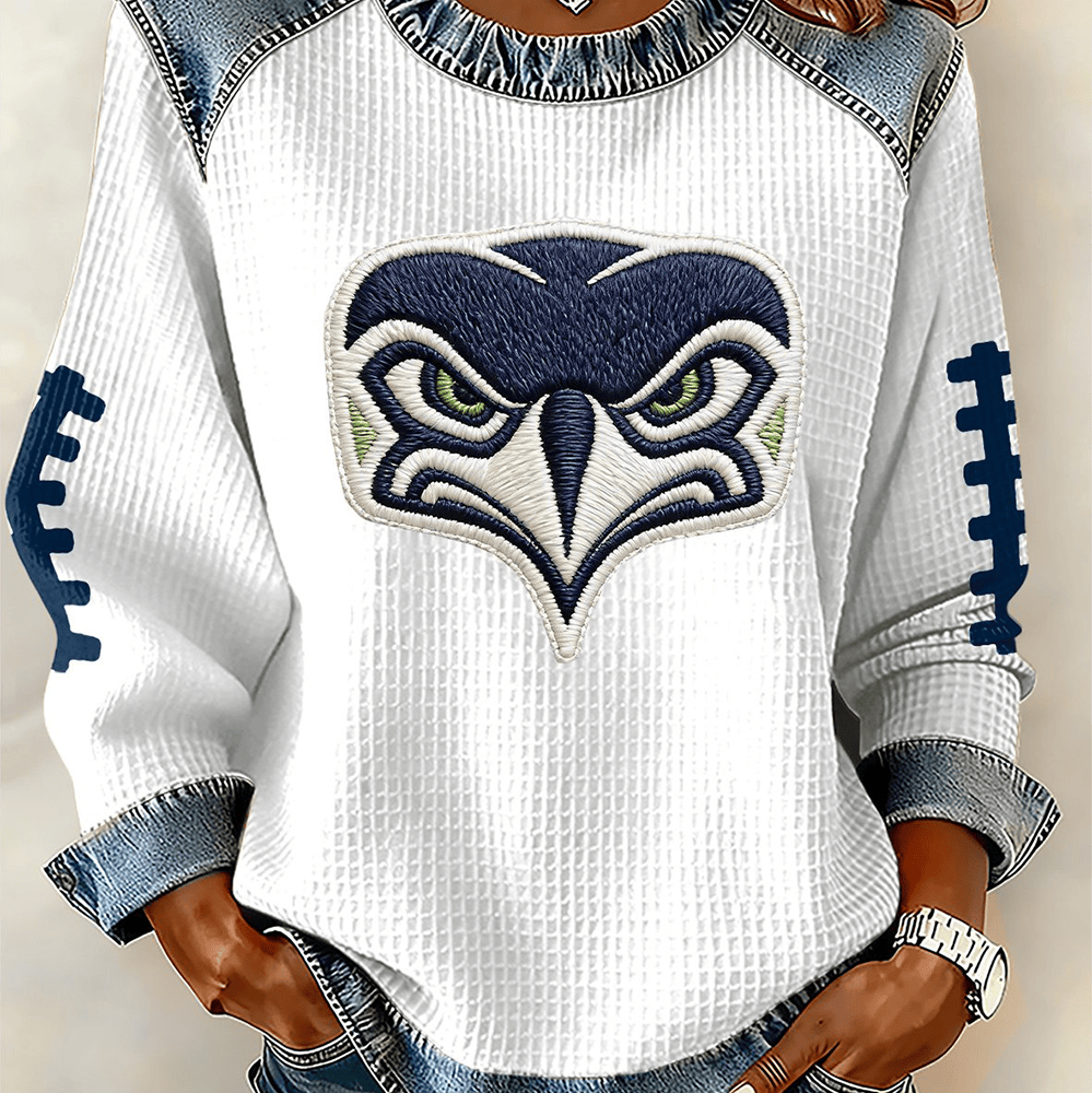 Seattle Seahawks Hawks Art Game Day Sweatshirt Football Clothing Gift For Women