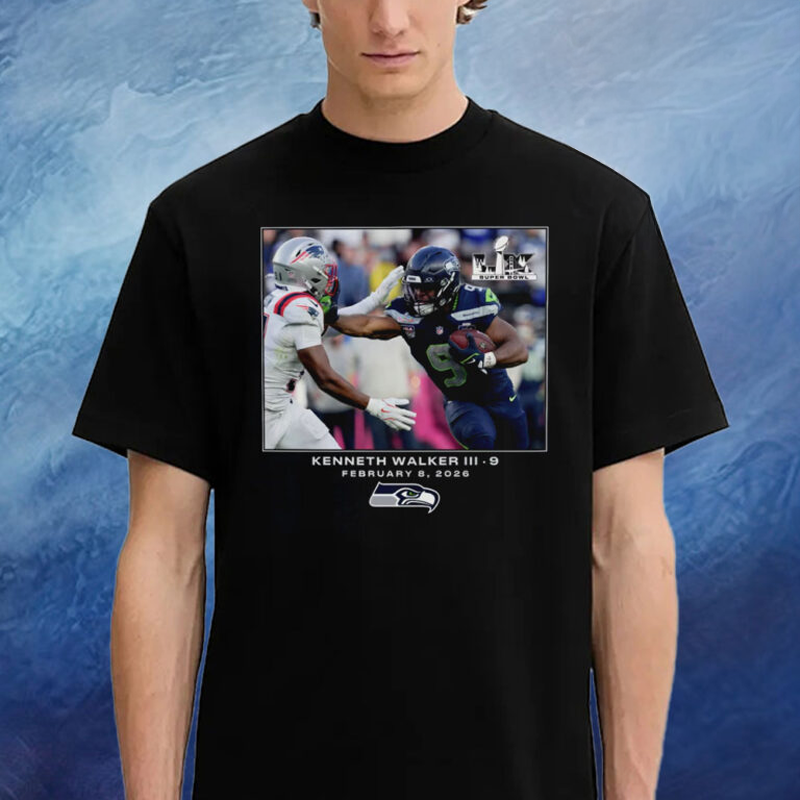 Seattle Seahawks Kenneth Walker III Flash Features Super Bowl LX T-Shirt Seahawks Merch Seattle Seahawks Kenneth Walker III Flash Features Super Bowl LX T-Shirt Seahawks Merch