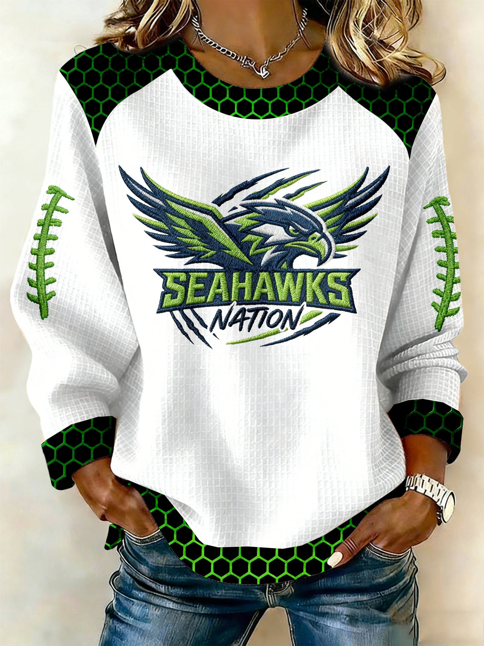 Seattle Seahawks Mech Seahawks Nation Sweatshirt Football Present For Women