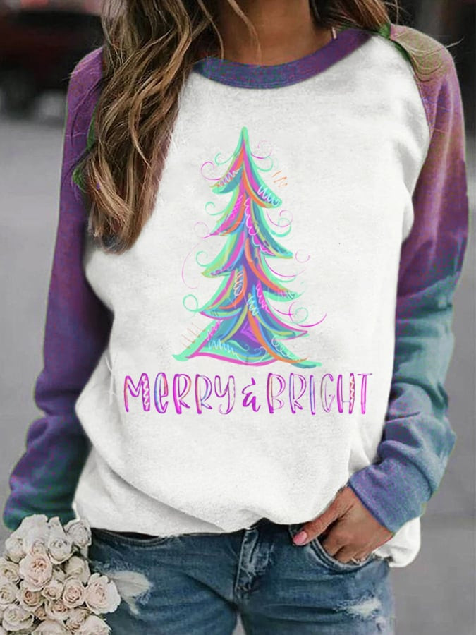 Seattle Seahawks Merch Merry And Bright Sweatshirt Game Day Football Clothing Gifts For Her