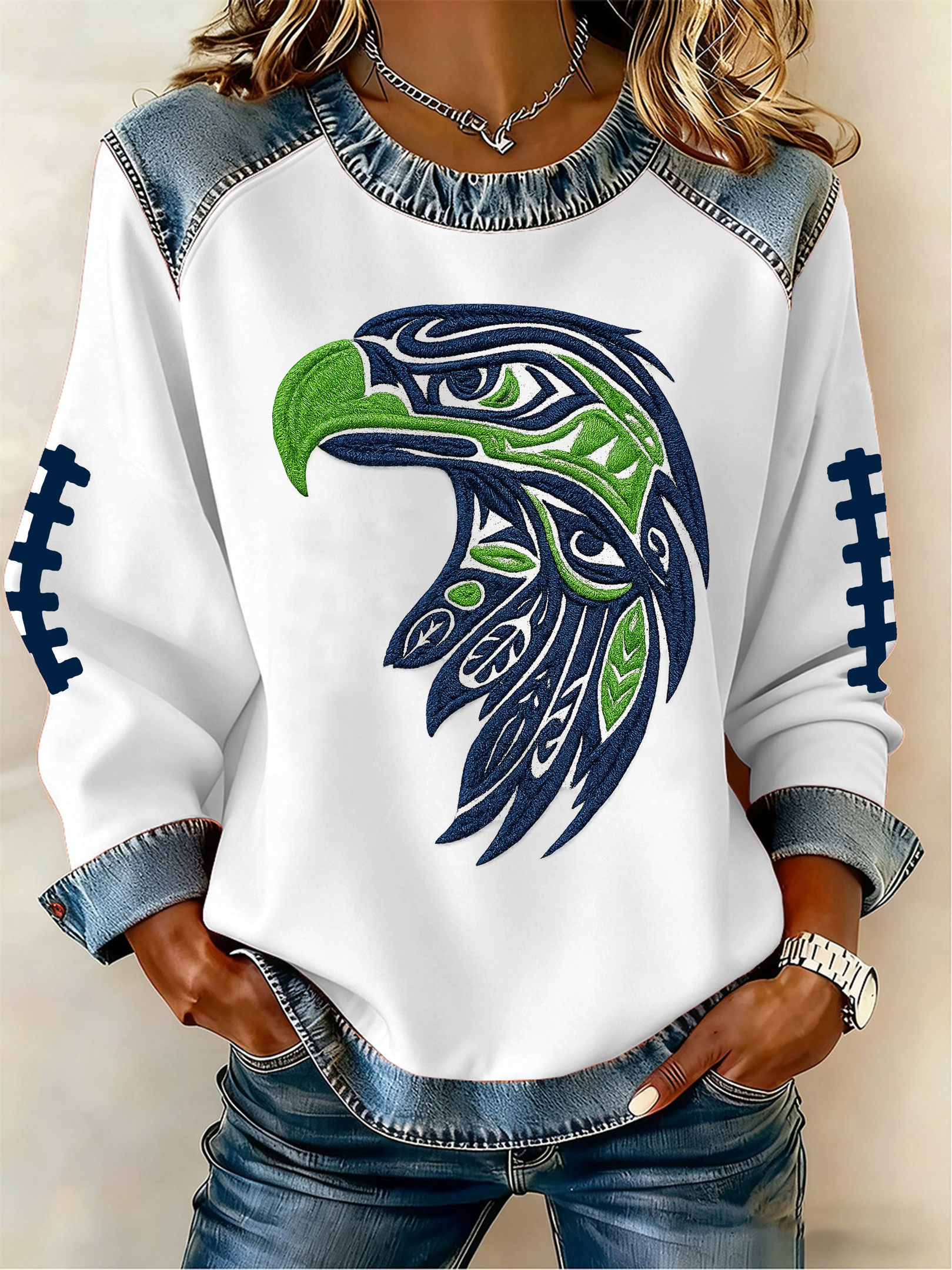 Seattle Seahawks Merch Seahawk Mascot Sweatshirt Game Day Apparel Gift Ideas For Fans