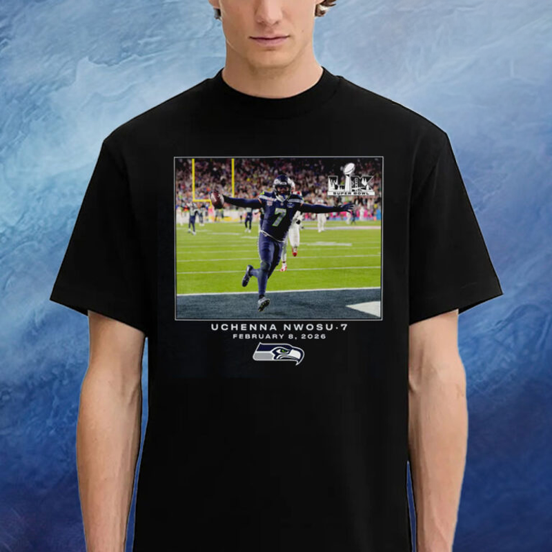 Seattle Seahawks Uchenna Nwosu Flash Features Super Bowl LX T-Shirt Seahawks Super Bowl Merch