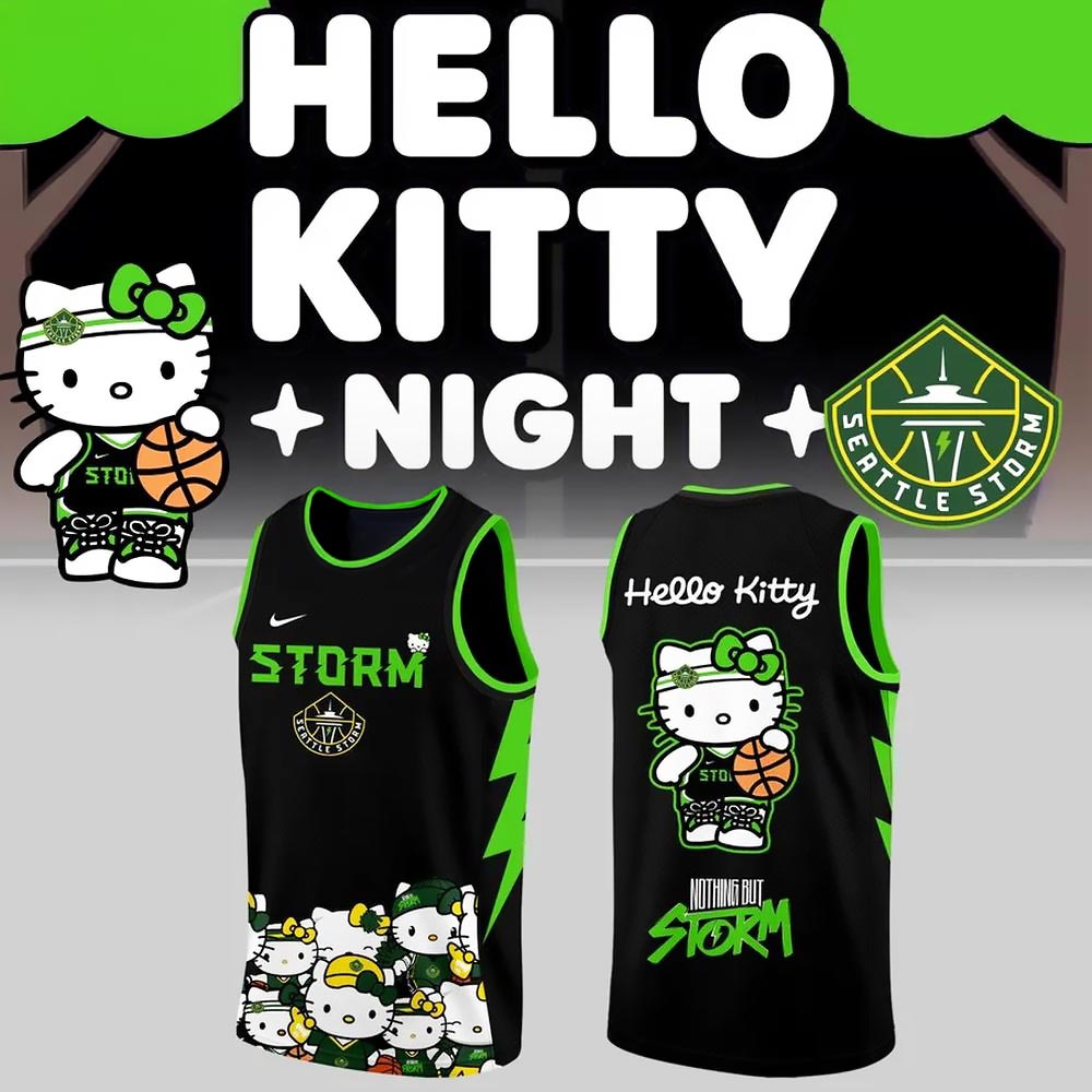 Seattle Storm x Hello Kitty Limited Edition Basketball Tank Top Jersey Best Gift For Fans