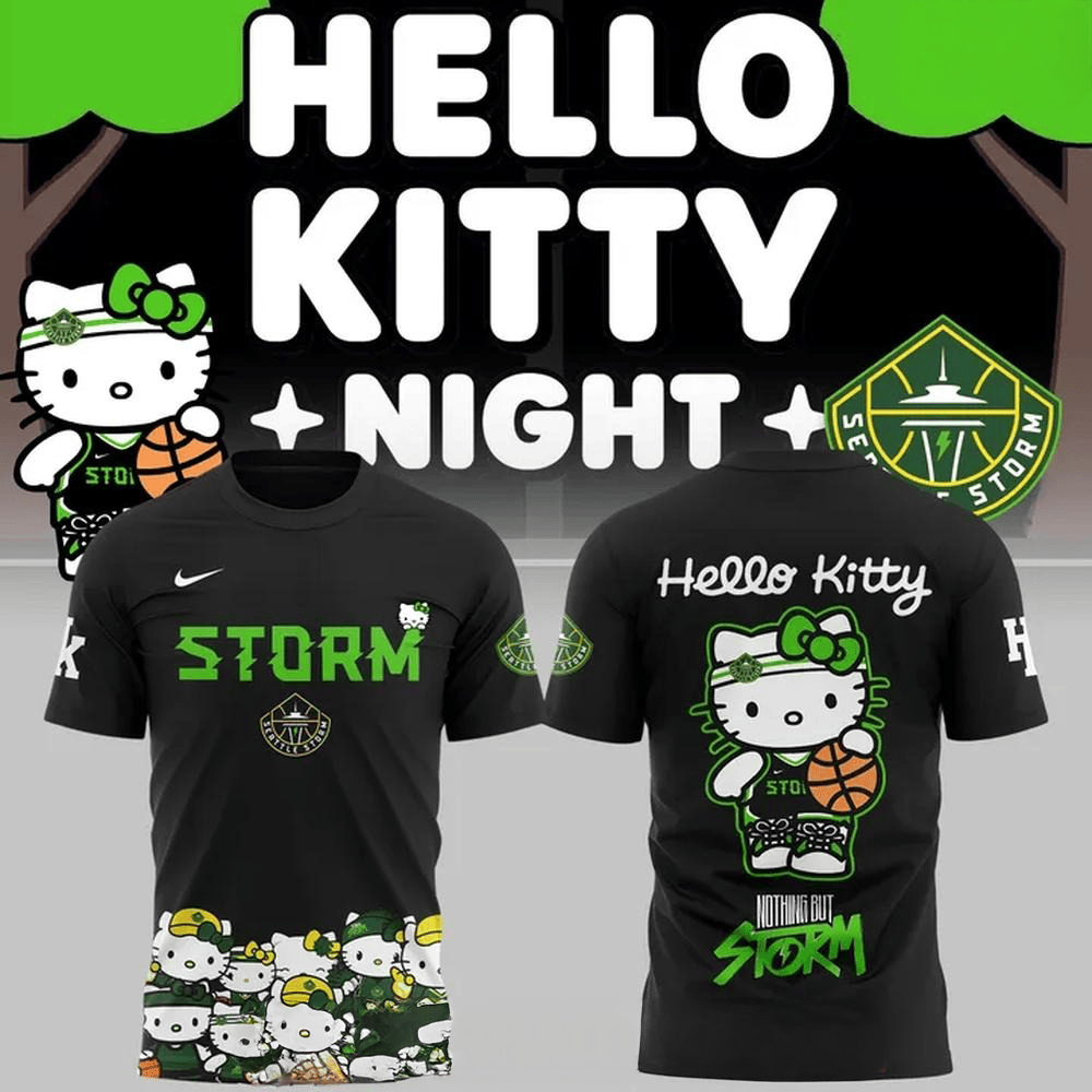 Seattle Storm x Hello Kitty Night 2025 Special Edition T-Shirt Baseball Team Gift Ideas
