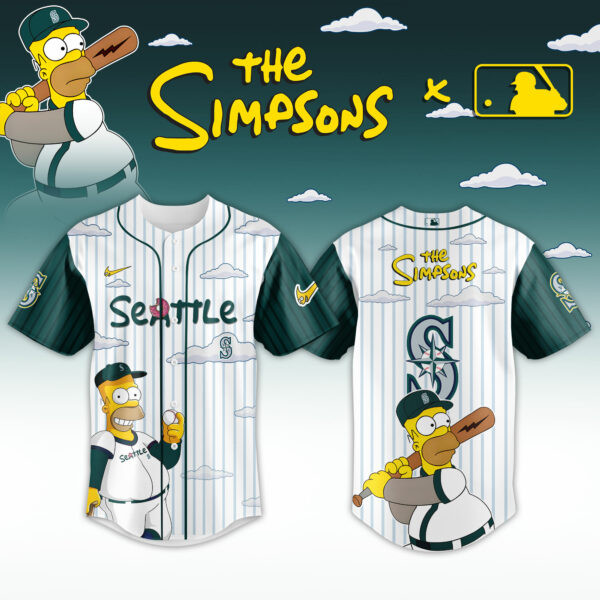 Seattle x Homer Simpson Wonderbat Vintage Baseball Jersey The Simpsons Merch Baseball Lover Gift