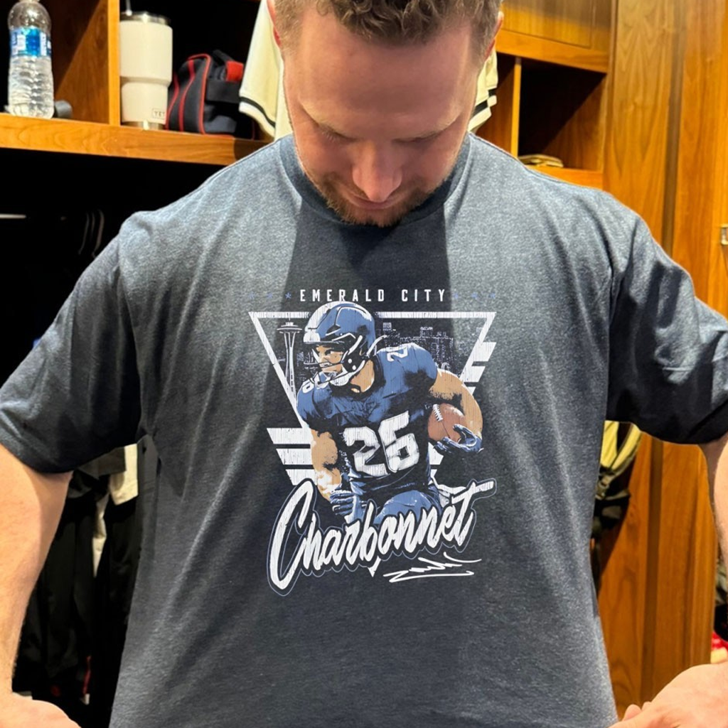 Seattle Zach Charbonnet Emerald City Triangle Signature Retro Shirt Football Fan Gift Ideas