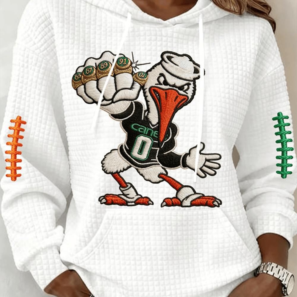 Sebastian The Ibis Football Hoodie Miami Hurricanes Apparel Gift For Football Enthusiasts