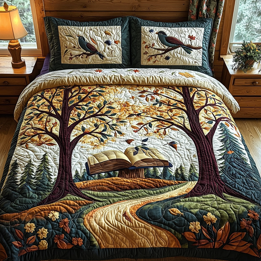 Secret Chapter Quilted Bedding Set Best Comforter Sets Christmas Presents For Book Lovers