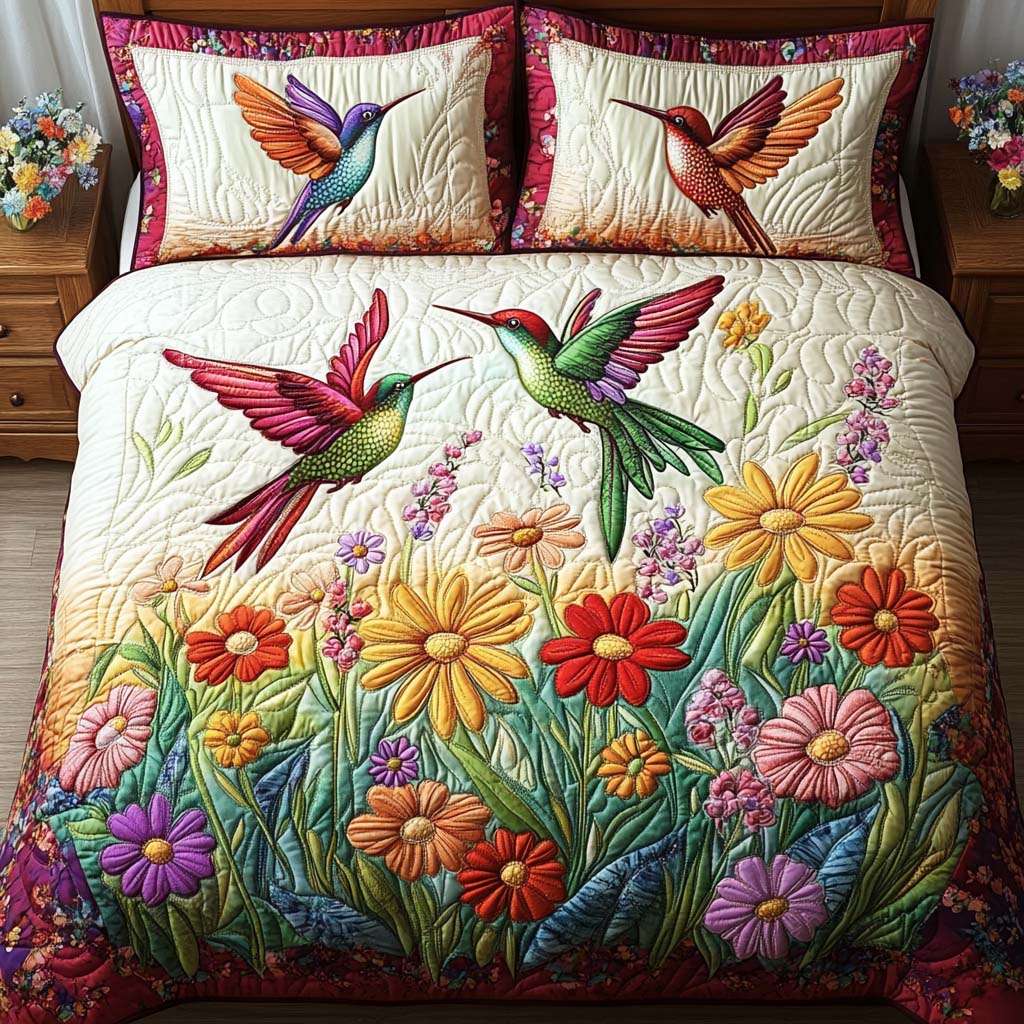 Secret Garden Quilted Bedding Set Luxury Duvet Cover Set for Elegant Bedroom Decor