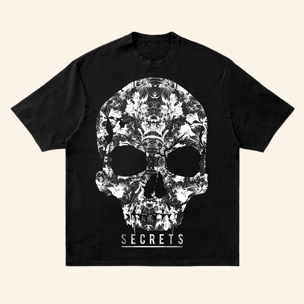 SecretS Merch Secrets Floral Skull T-Shirt Gift Ideas For Music Lovers