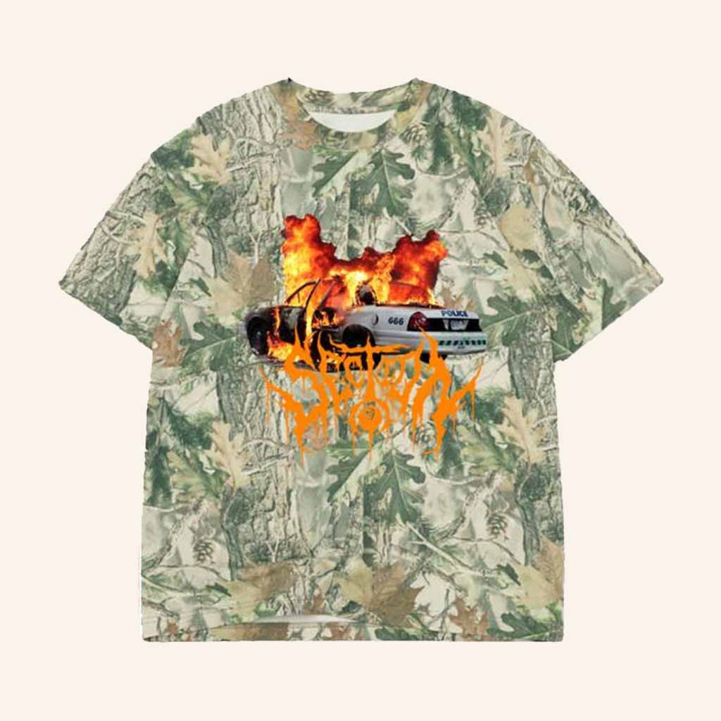 Section 8 Merch Burning Cop Car 666 Real Tree Camo Shirt Christmas Gifts For Guys Section 8 Merch Burning Cop Car 666 Real Tree Camo Shirt Christmas Gifts For Guys