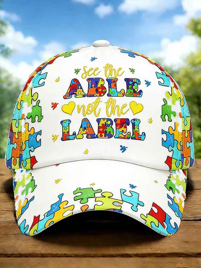 See The Able Not The Label Baseball Cap Autism Awareness Merch Gift Ideas
