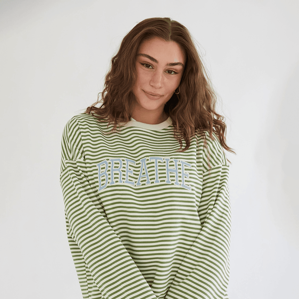 See The Way I See Merch Overthinker Sweatshirt Breathe Striped Sweatshirt Gifts For Women's See The Way I See Merch Overthinker Sweatshirt Breathe Striped Sweatshirt Gifts For Women's