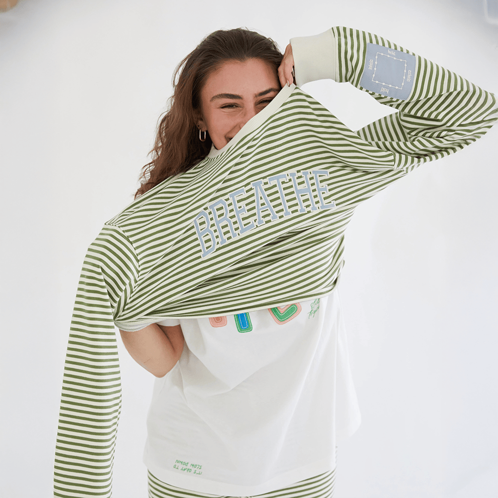 See The Way I See Merch Overthinker Sweatshirt Breathe Striped Sweatshirt Gifts For Women's See The Way I See Merch Overthinker Sweatshirt Breathe Striped Sweatshirt Gifts For Women's