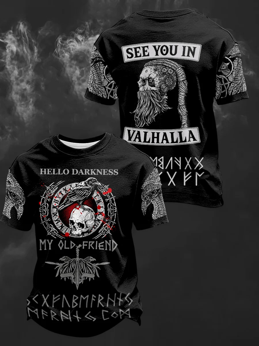 See You In Valhalla T-Shirt Viking Warrior Graphic Tees Norse Apparel Gift Ideas For Dad
