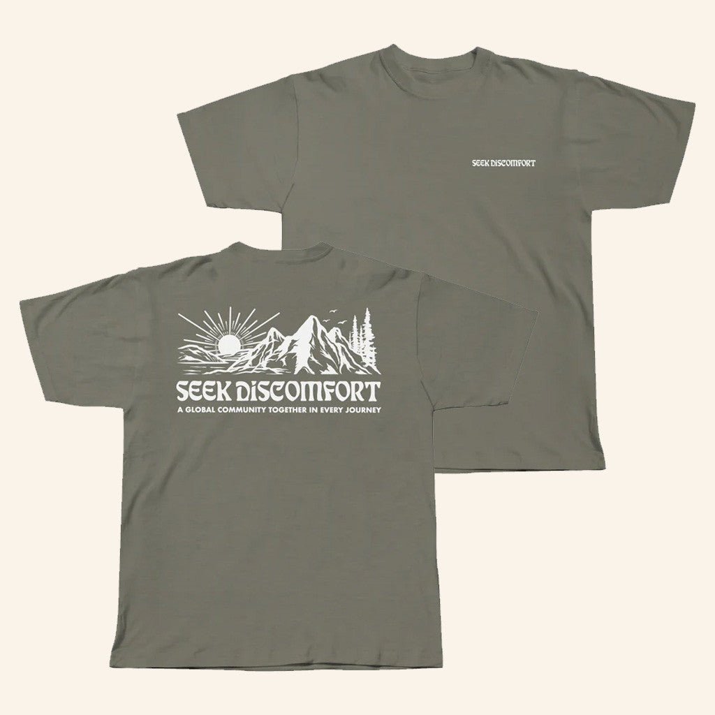 Seek Discomfort Merch Mountain Spirit Trail T-Shirt Gifts For Friends