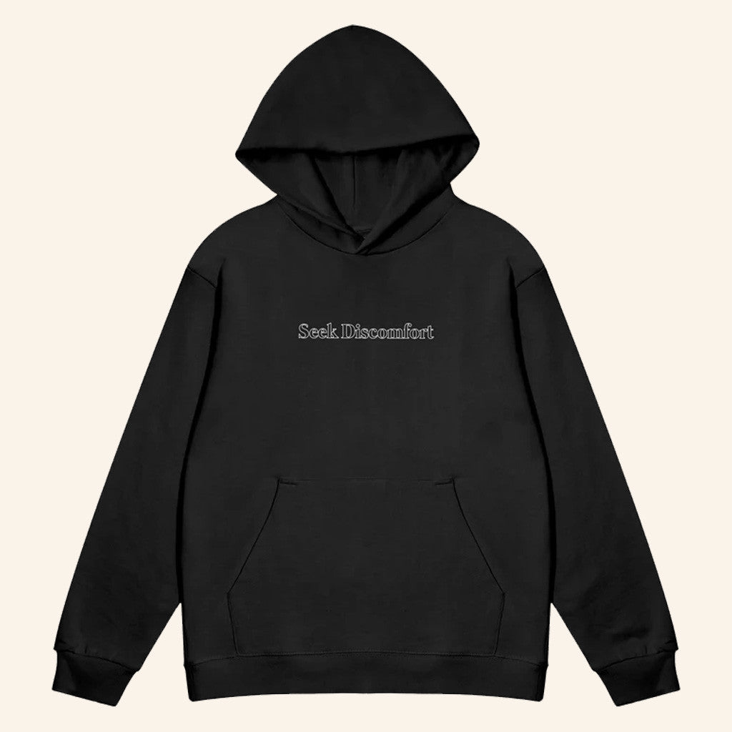 Seek Discomfort Merch Signature Hoodie Black Gift For Father Seek Discomfort Merch Signature Hoodie Black Gift For Father