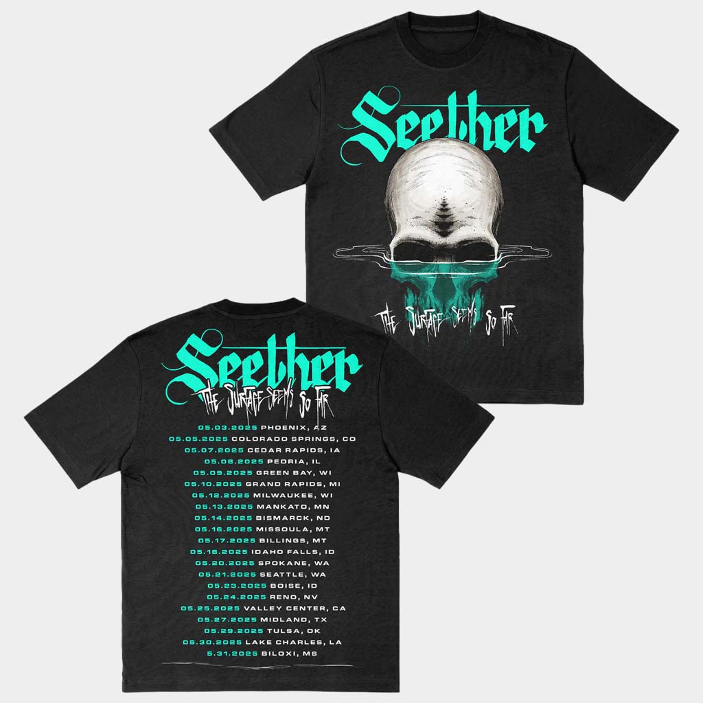 Seether Merch Skull 2025 Tour Shirt The Surface Seems So Far T-Shirt Best Gifts For Music Lovers