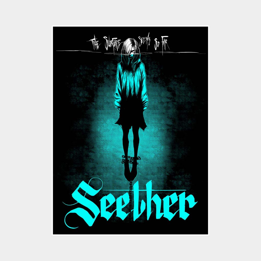 Seether Merch The Surface Seems So Far Screenprinted Poster Gifts For Rock Band Fans-1 Seether Merch The Surface Seems So Far Screenprinted Poster Gifts For Rock Band Fans-1