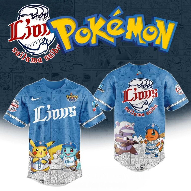 Seibu Lions x Pokemon Baseball Jersey Gift Ideas For Basketball Lovers