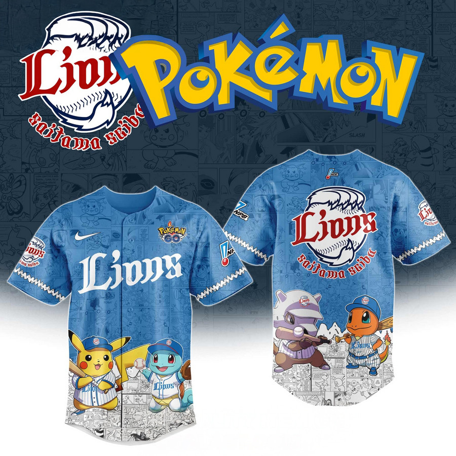 Seibu Lions x Pokemon Baseball Jersey Gifts For Baseball Fans