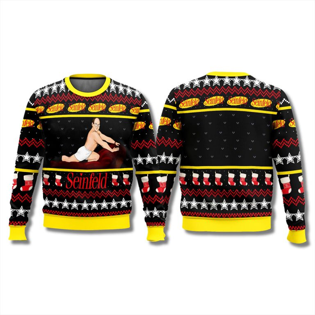 Seinfield George Costanza Funny Ugly Christmas Sweater Mens Xmas Jumpers Gifts For Father