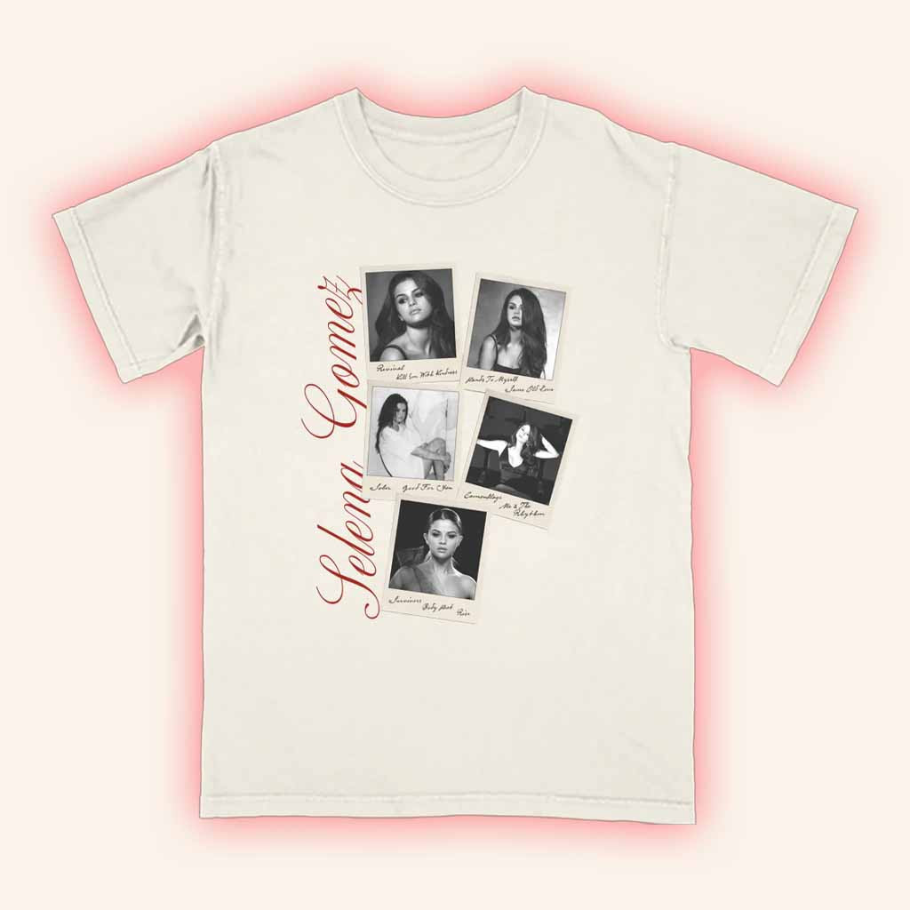 Selena Gomez Merch Revival Polaroid T-Shirt Cool Gifts For Music Lovers Selena Gomez Merch Revival Polaroid T-Shirt Cool Gifts For Music Lovers