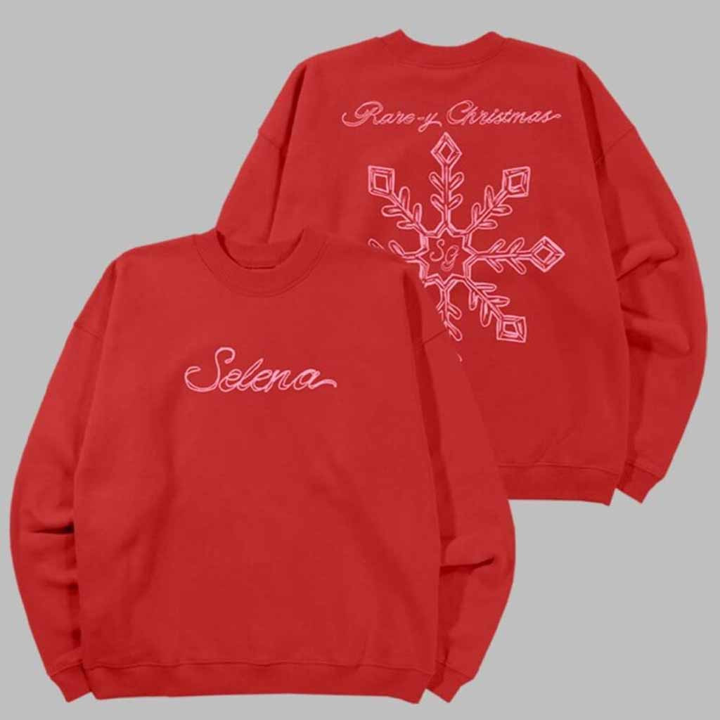 Selena Gomez Rare Y Christmas Red Crewneck Sweatshirt Selena Gomez Merch Gift Ideas For Music Lovers Selena Gomez Rare Y Christmas Red Crewneck Sweatshirt Selena Gomez Merch Gift Ideas For Music Lovers