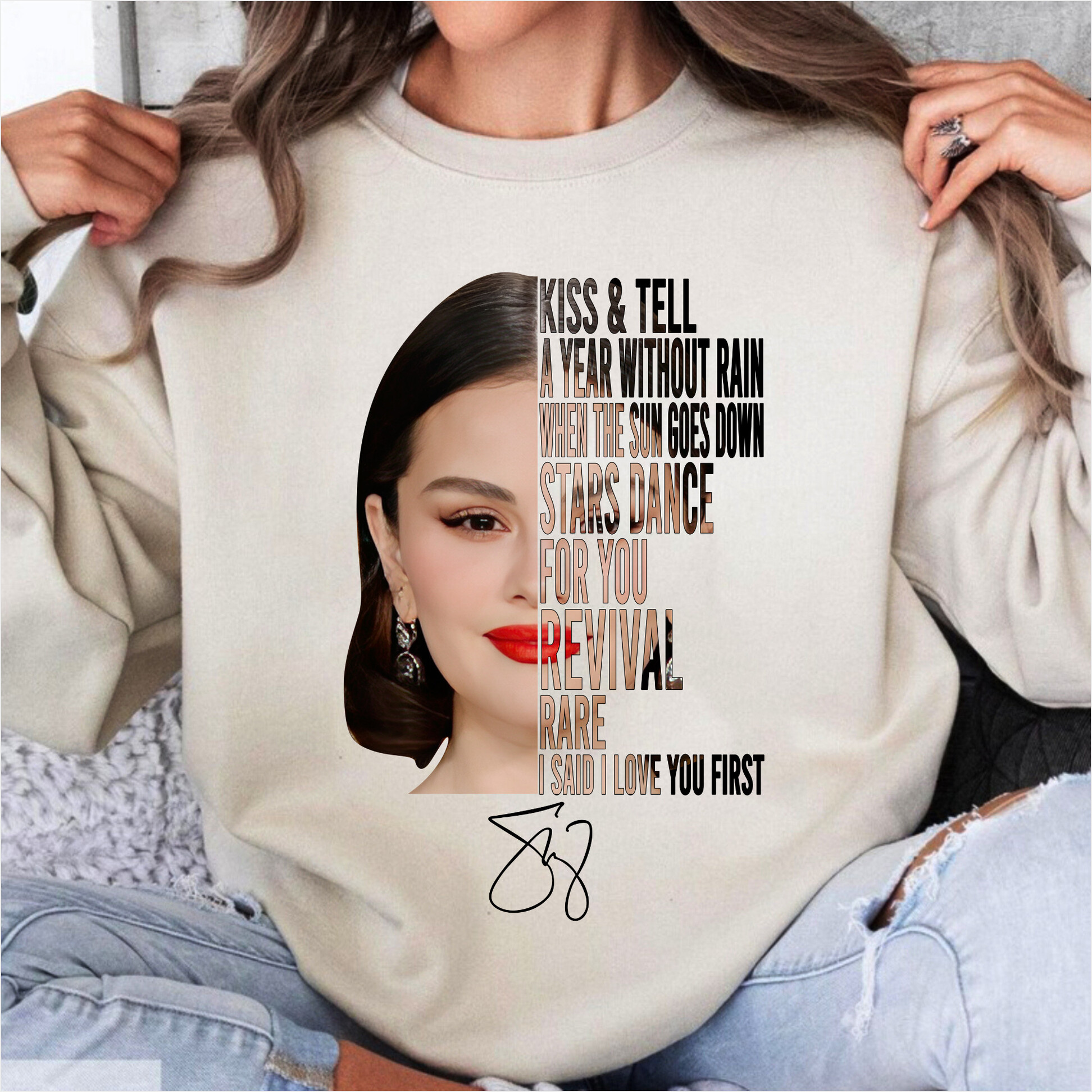 Selena Gomez Sweatshirt For Fans Gifts For Sister Merch Apparel Selena Gomez Sweatshirt For Fans Gifts For Sister Merch Apparel