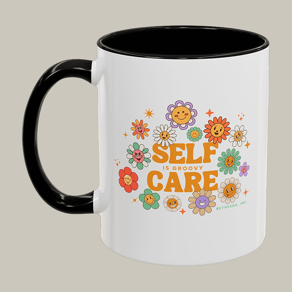 Self Care Is Groovy Bethesda Floral Mug Bethesda Cup Unique Gift For Girlfriend