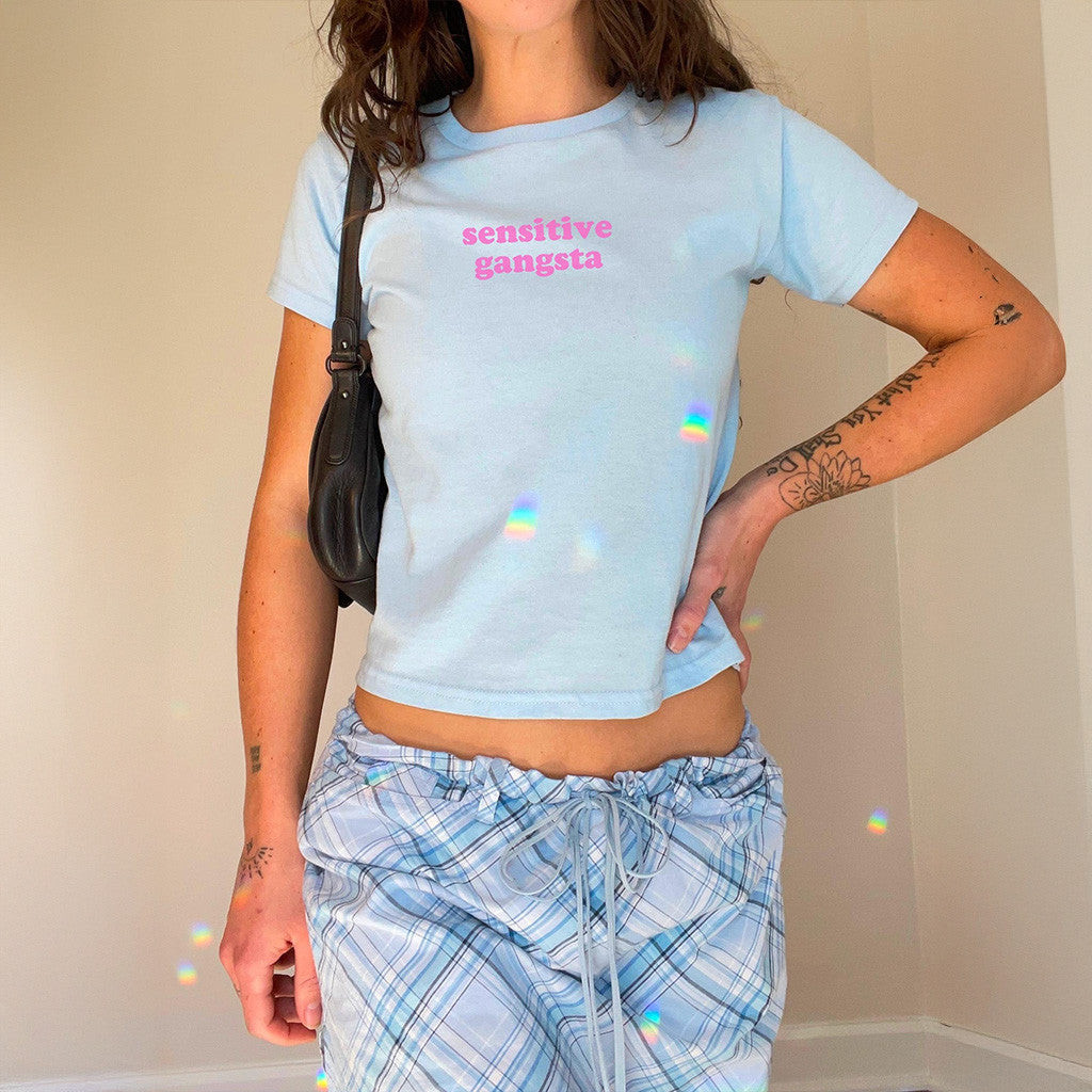 Sensitive Gangsta Merch Sensitive Gangsta Light Blue Baby Tee Best Gifts For Wife Sensitive Gangsta Merch Sensitive Gangsta Light Blue Baby Tee Best Gifts For Wife